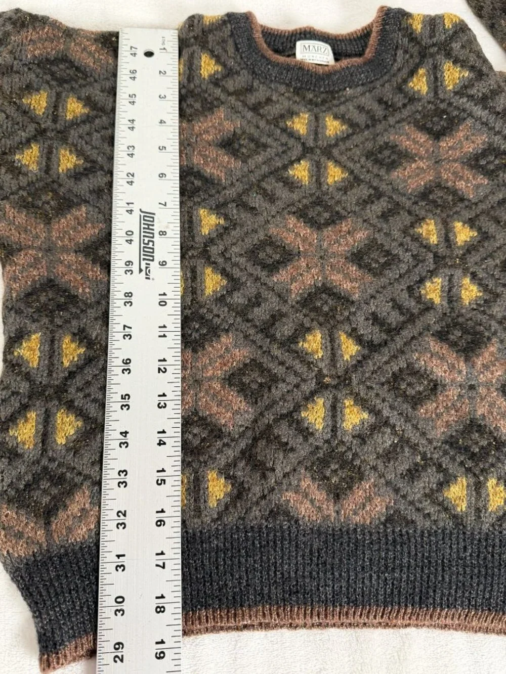 Vintage März München Wool Blend Geometric Sweater West Germany Small Pullover